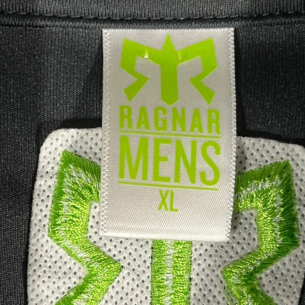 Ragnar Relay Series Mens XL Black Full Zip Performance Jacket Lime Green Logo - Picture 8 of 16